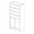 Bookshelf with Bottom 2 door Cupboard 